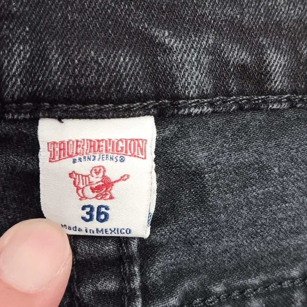 Men‎ Short 27 Inseam True Religion Black Jeans 36 Slim No Flap Hemmed 102158